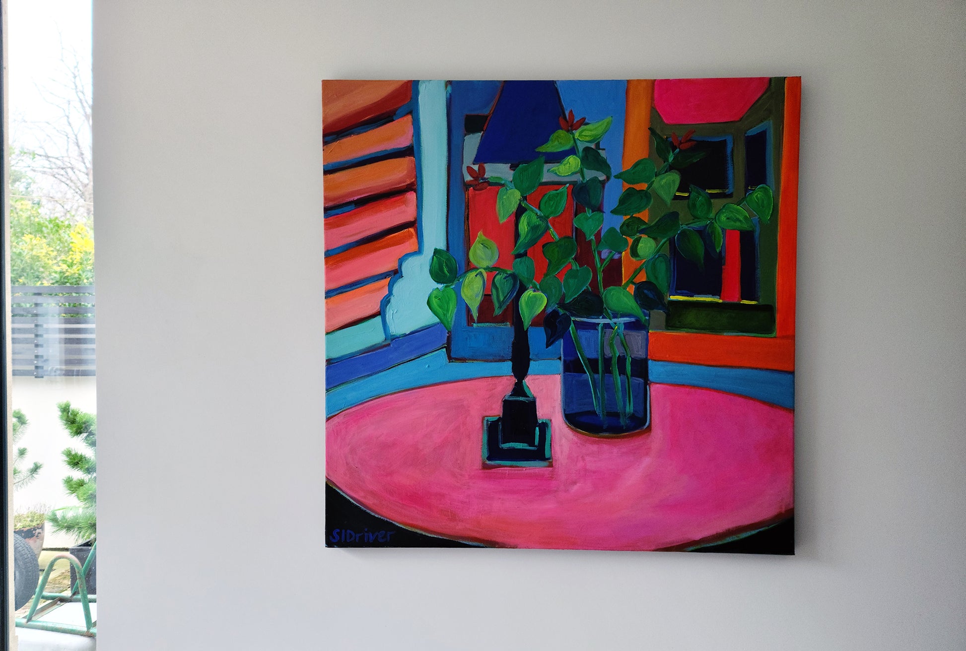Pink Table, Red Shutters